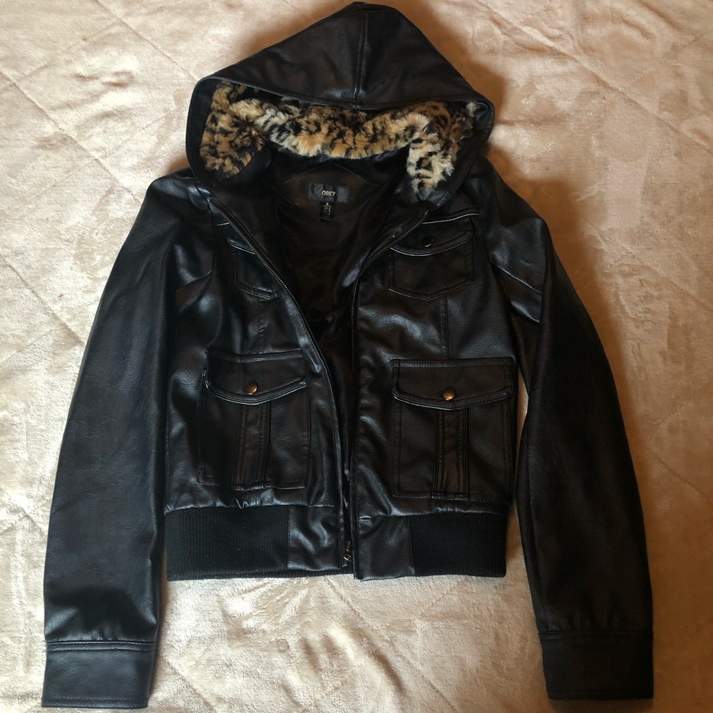 OBEY Faux Leather Jacket